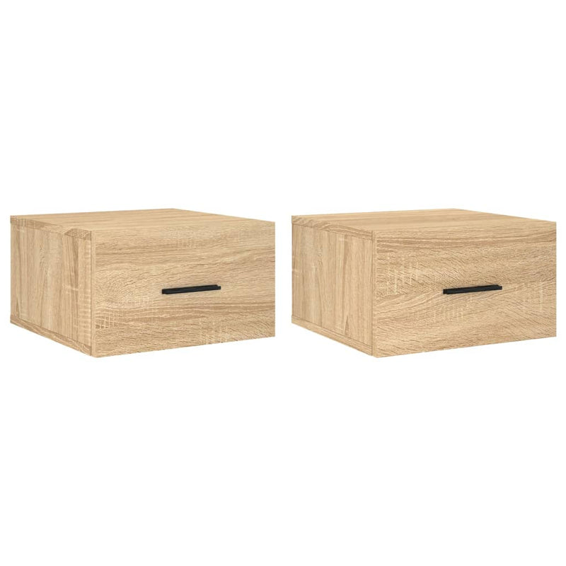vidaXL 2 db sonoma tölgy falra szerelhető éjjeliszekrény 35x35x20 cm