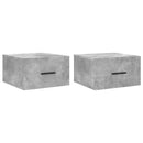 vidaXL 2 db betonszürke falra szerelhető éjjeliszekrény 35x35x20 cm