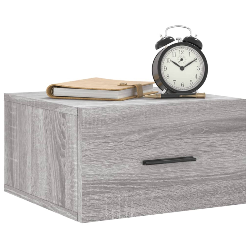vidaXL szürke sonoma falra szerelhető éjjeliszekrény 35x35x20 cm