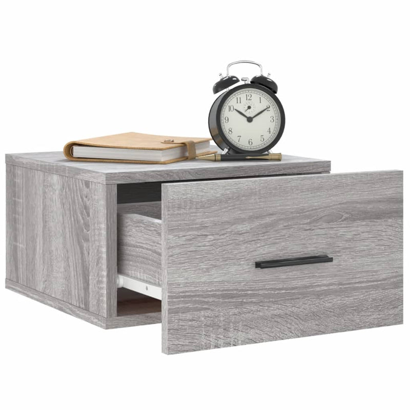 vidaXL szürke sonoma falra szerelhető éjjeliszekrény 35x35x20 cm