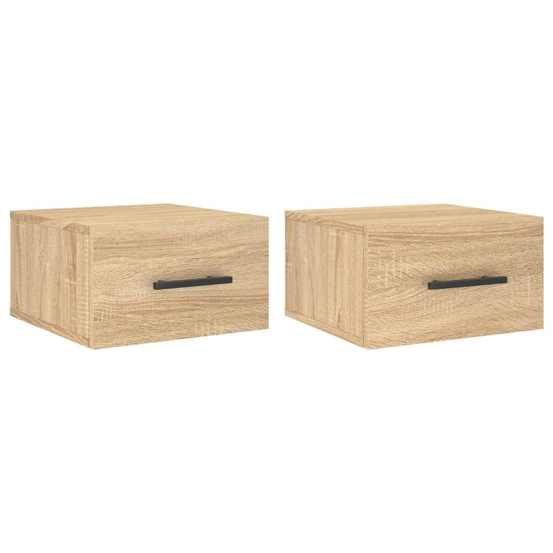 vidaXL 2 db sonoma tölgy falra szerelhető éjjeliszekrény 35x35x20 cm