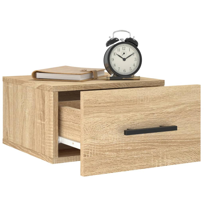 vidaXL 2 db sonoma tölgy falra szerelhető éjjeliszekrény 35x35x20 cm