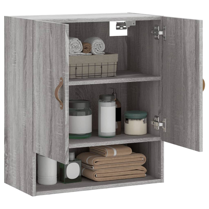 vidaXL szürke sonoma színű szerelt fa faliszekrény 60 x 31 x 70 cm