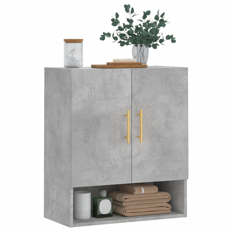 vidaXL betonszürke szerelt fa faliszekrény 60 x 31 x 70 cm