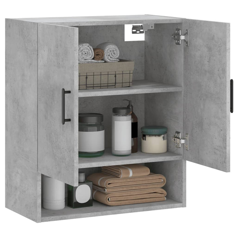 vidaXL betonszürke szerelt fa faliszekrény 60 x 31 x 70 cm