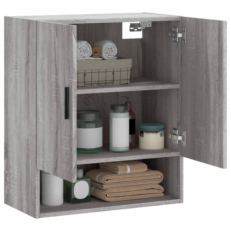 vidaXL szürke sonoma színű szerelt fa faliszekrény 60 x 31 x 70 cm