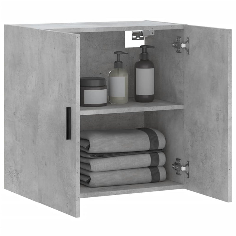 vidaXL betonszürke szerelt fa faliszekrény 60 x 31 x 60 cm