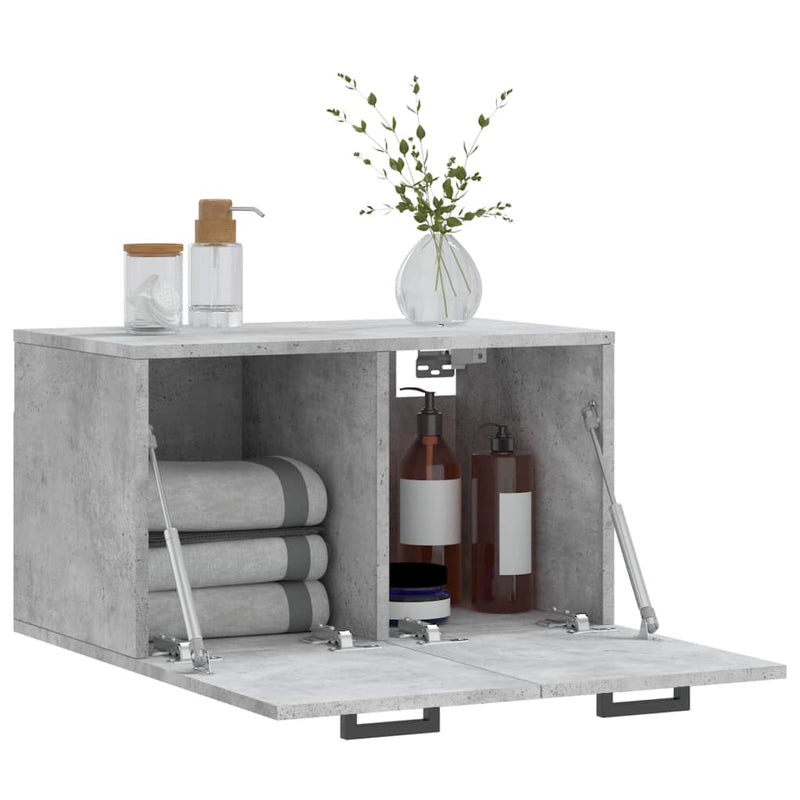 vidaXL betonszürke szerelt fa faliszekrény 60 x 36,5 x 35 cm