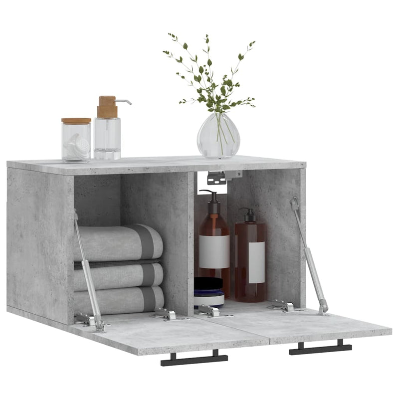 vidaXL betonszürke szerelt fa faliszekrény 60 x 36,5 x 35 cm
