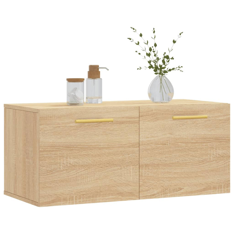 vidaXL sonoma tölgy színű szerelt fa faliszekrény 80 x 36,5 x 35 cm