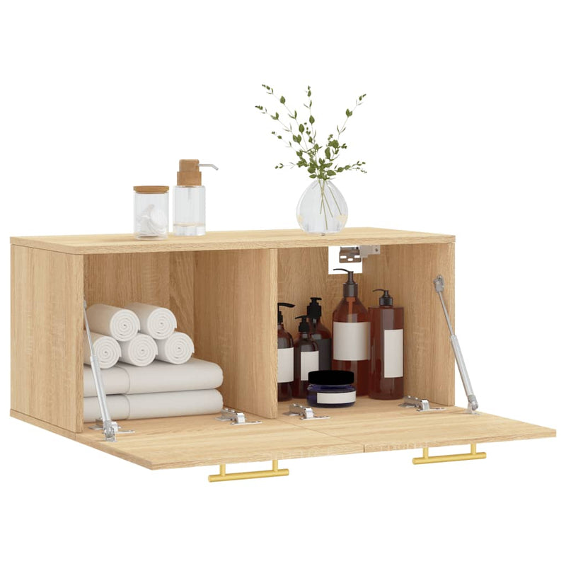 vidaXL sonoma tölgy színű szerelt fa faliszekrény 80 x 36,5 x 35 cm