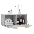 vidaXL betonszürke szerelt fa faliszekrény 80 x 36,5 x 35 cm