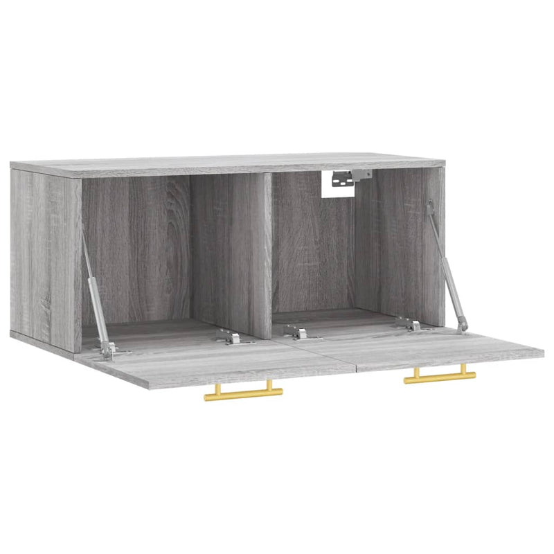vidaXL szürke sonoma színű szerelt fa faliszekrény 80 x 36,5 x 35 cm
