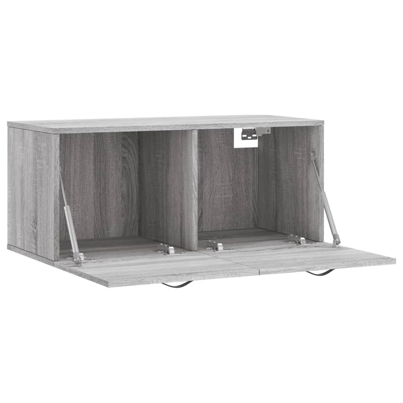 vidaXL szürke sonoma színű szerelt fa faliszekrény 80 x 36,5 x 35 cm