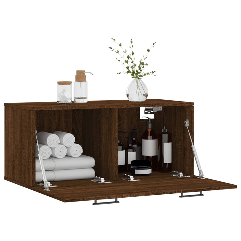 vidaXL barna tölgyszínű szerelt fa faliszekrény 80x36,5x35 cm