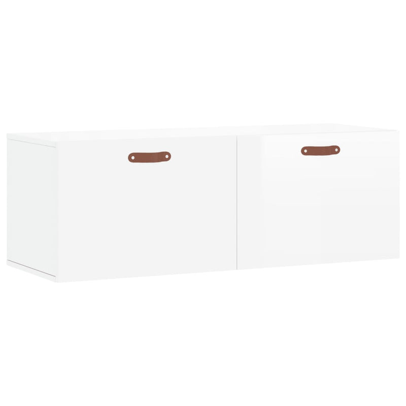 vidaXL magasfényű fehér szerelt fa faliszekrény 100 x 36,5 x 35 cm