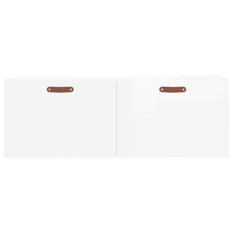vidaXL magasfényű fehér szerelt fa faliszekrény 100 x 36,5 x 35 cm