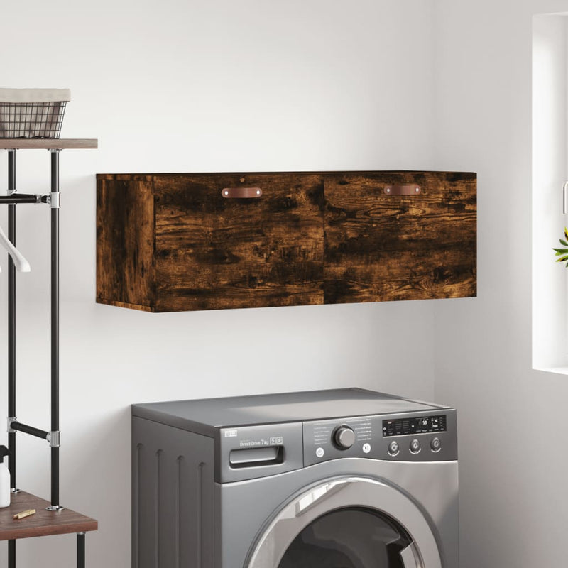 vidaXL füstös tölgy színű szerelt fa faliszekrény 100 x 36,5 x 35 cm