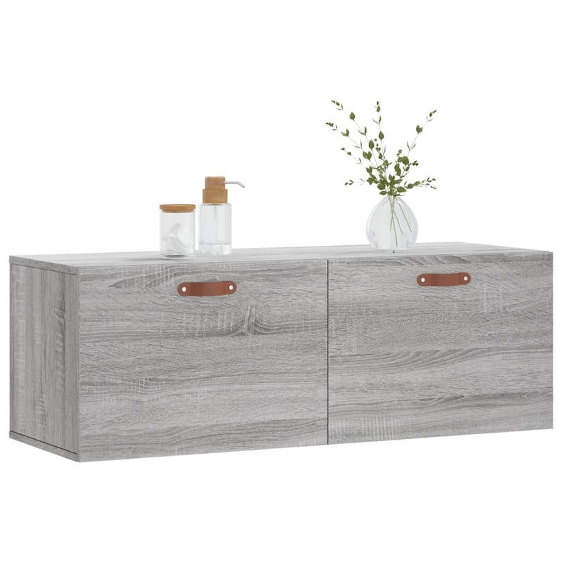 vidaXL szürke sonoma színű szerelt fa faliszekrény 100 x 36,5 x 35 cm