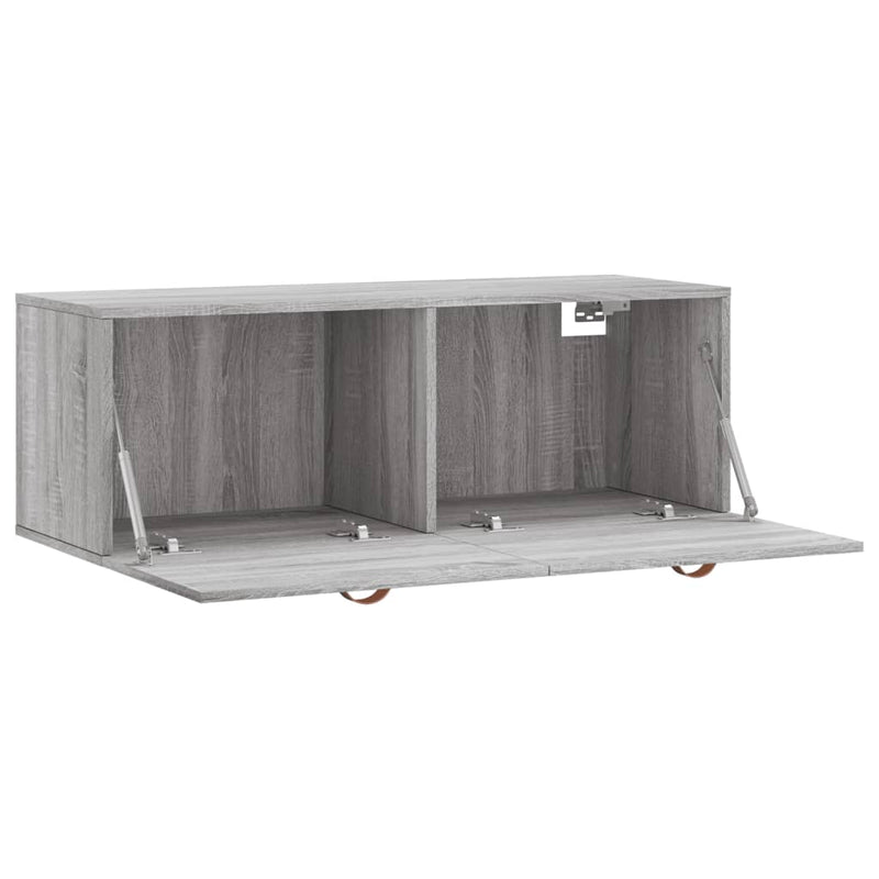 vidaXL szürke sonoma színű szerelt fa faliszekrény 100 x 36,5 x 35 cm