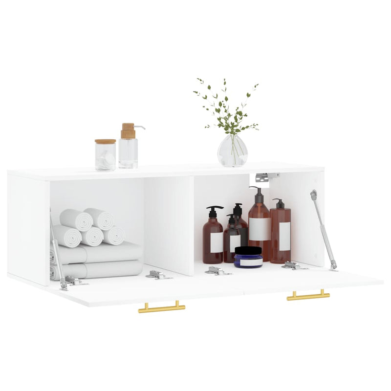 vidaXL fehér szerelt fa faliszekrény 100 x 36,5 x 35 cm