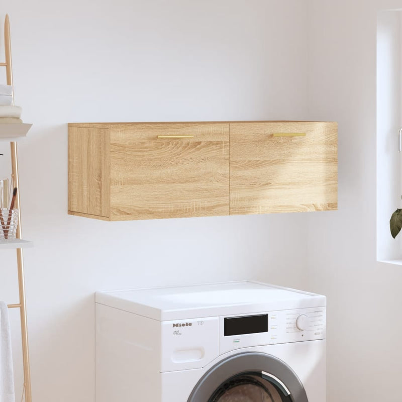 vidaXL sonoma tölgy színű szerelt fa faliszekrény 100 x 36,5 x 35 cm