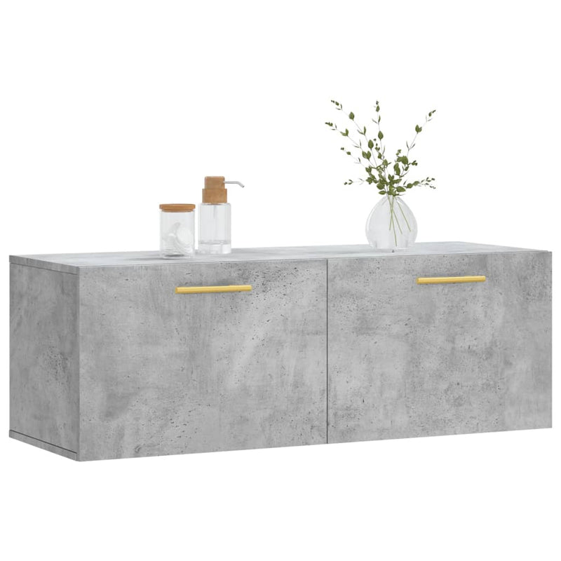 vidaXL betonszürke szerelt fa faliszekrény 100 x 36,5 x 35 cm
