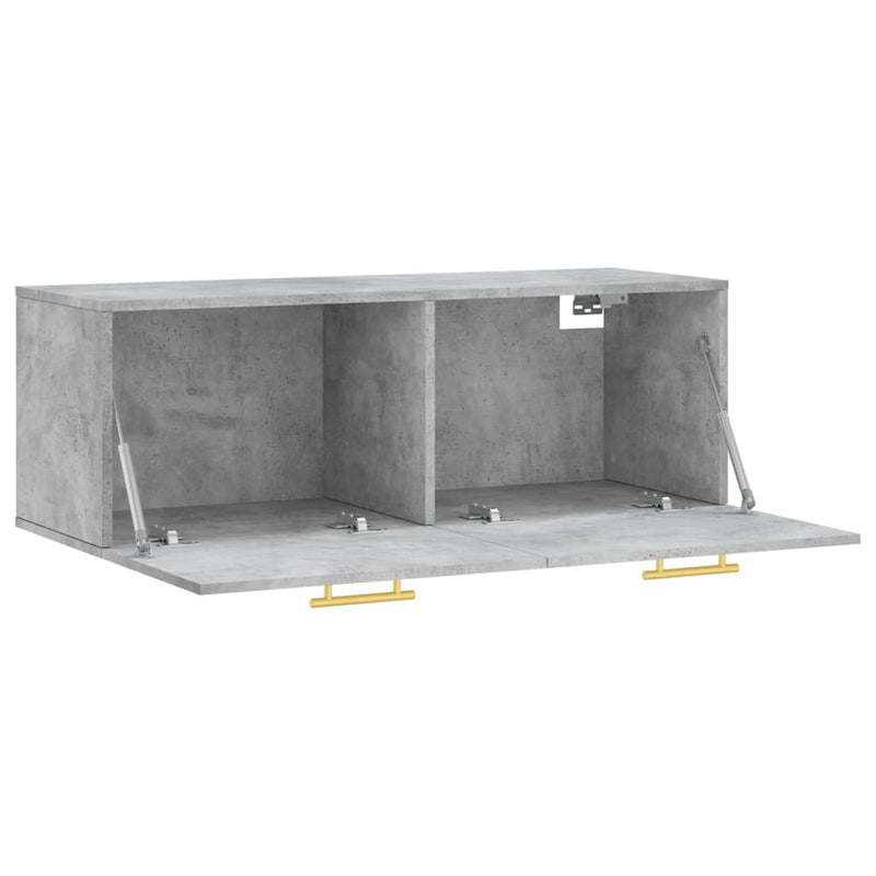 vidaXL betonszürke szerelt fa faliszekrény 100 x 36,5 x 35 cm