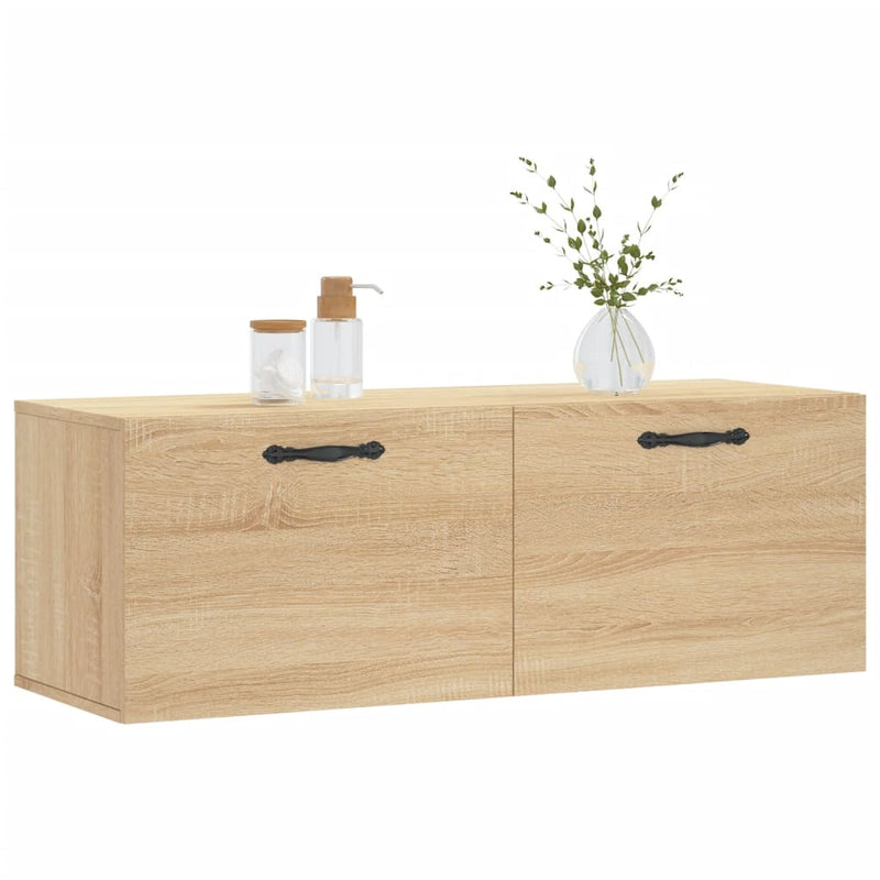 vidaXL sonoma tölgy színű szerelt fa faliszekrény 100 x 36,5 x 35 cm