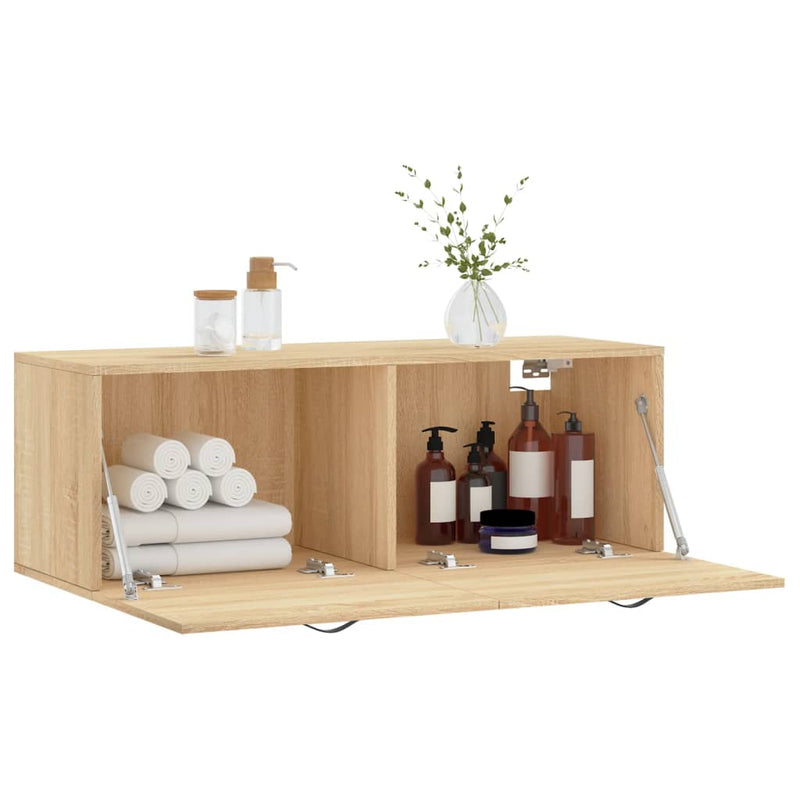 vidaXL sonoma tölgy színű szerelt fa faliszekrény 100 x 36,5 x 35 cm