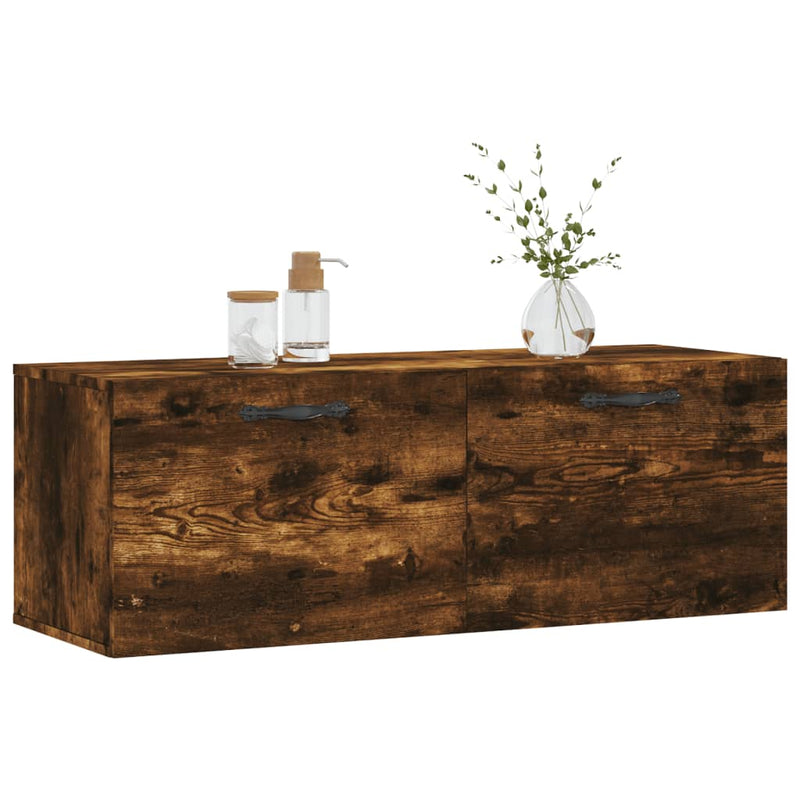 vidaXL füstös tölgy színű szerelt fa faliszekrény 100 x 36,5 x 35 cm