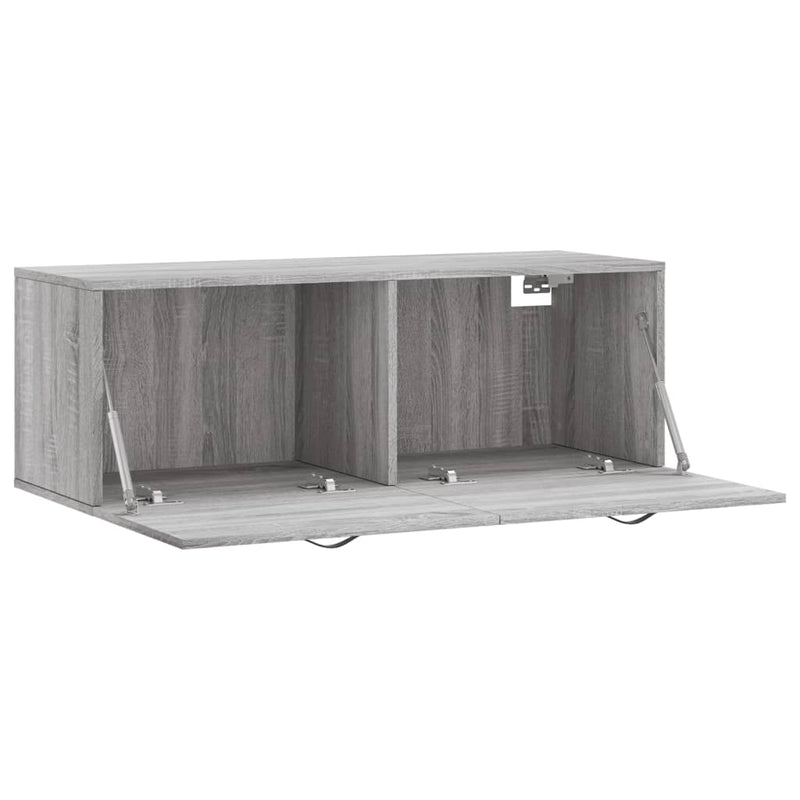 vidaXL szürke sonoma színű szerelt fa faliszekrény 100 x 36,5 x 35 cm