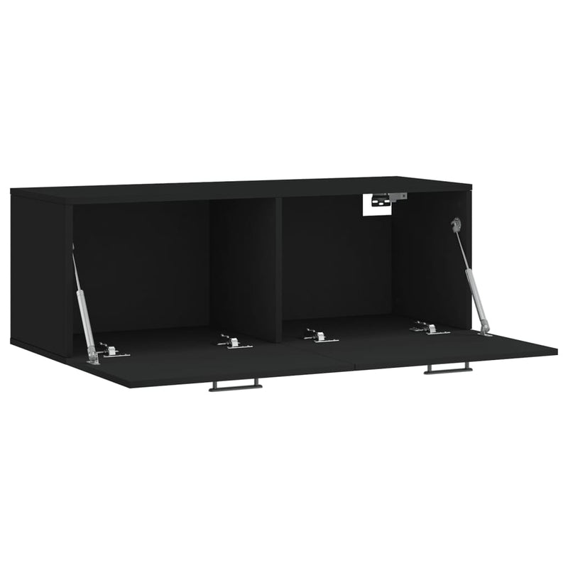 vidaXL fekete szerelt fa faliszekrény 100 x 36,5 x 35 cm