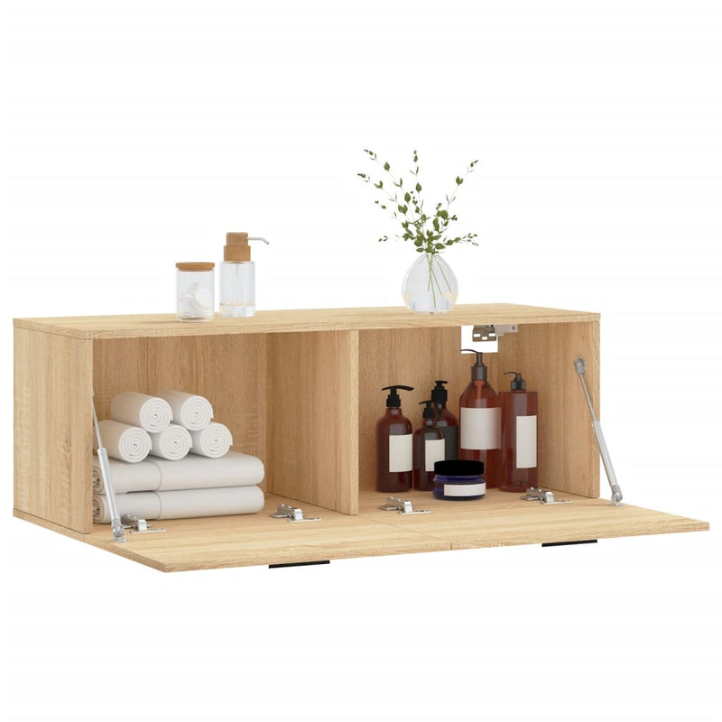 vidaXL sonoma tölgy színű szerelt fa faliszekrény 100 x 36,5 x 35 cm