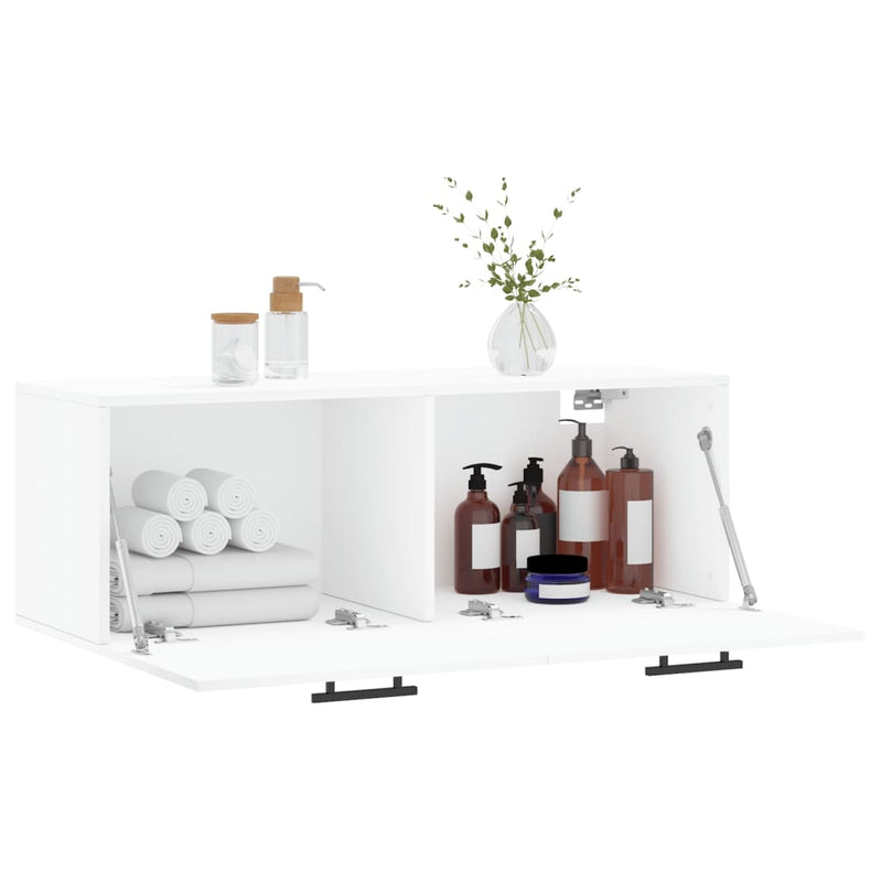 vidaXL fehér szerelt fa faliszekrény 100 x 36,5 x 35 cm
