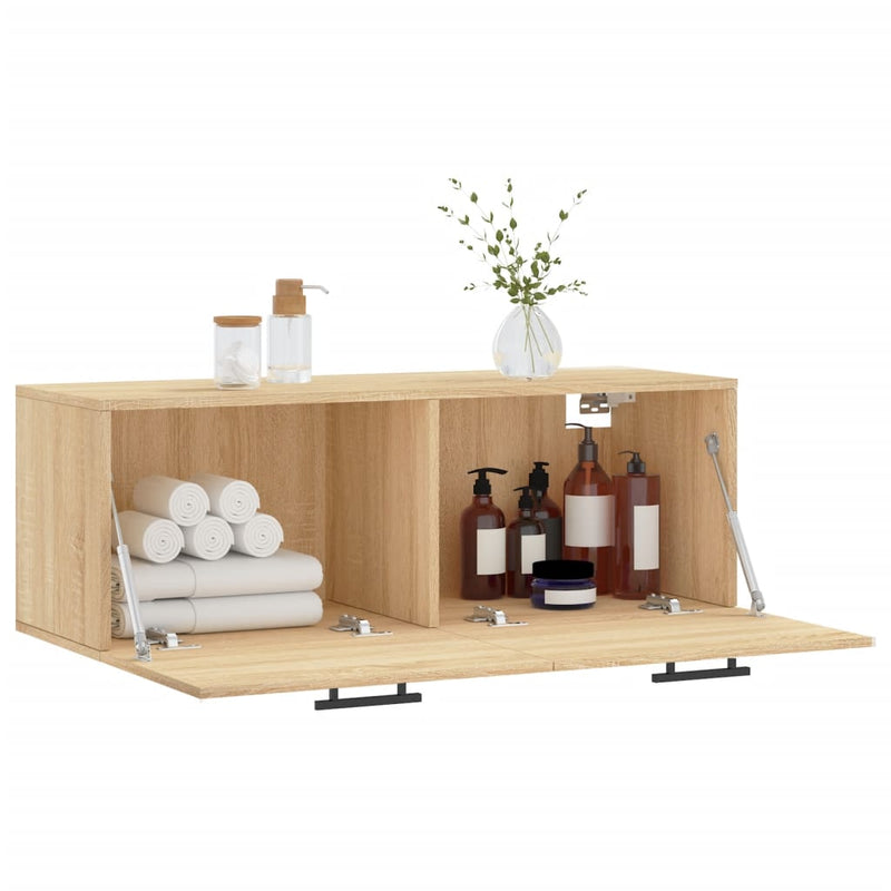 vidaXL sonoma tölgy színű szerelt fa faliszekrény 100 x 36,5 x 35 cm