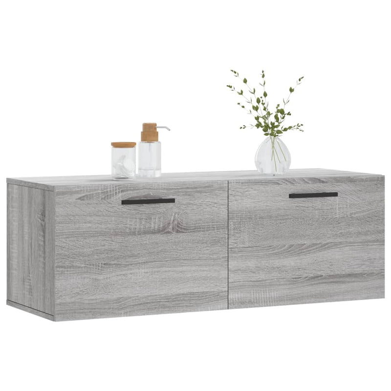 vidaXL szürke sonoma színű szerelt fa faliszekrény 100 x 36,5 x 35 cm