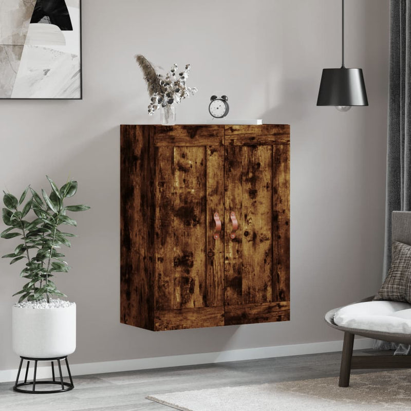 vidaXL füstös tölgy szerelt fa fali szekrény 69,5 x 34 x 90 cm