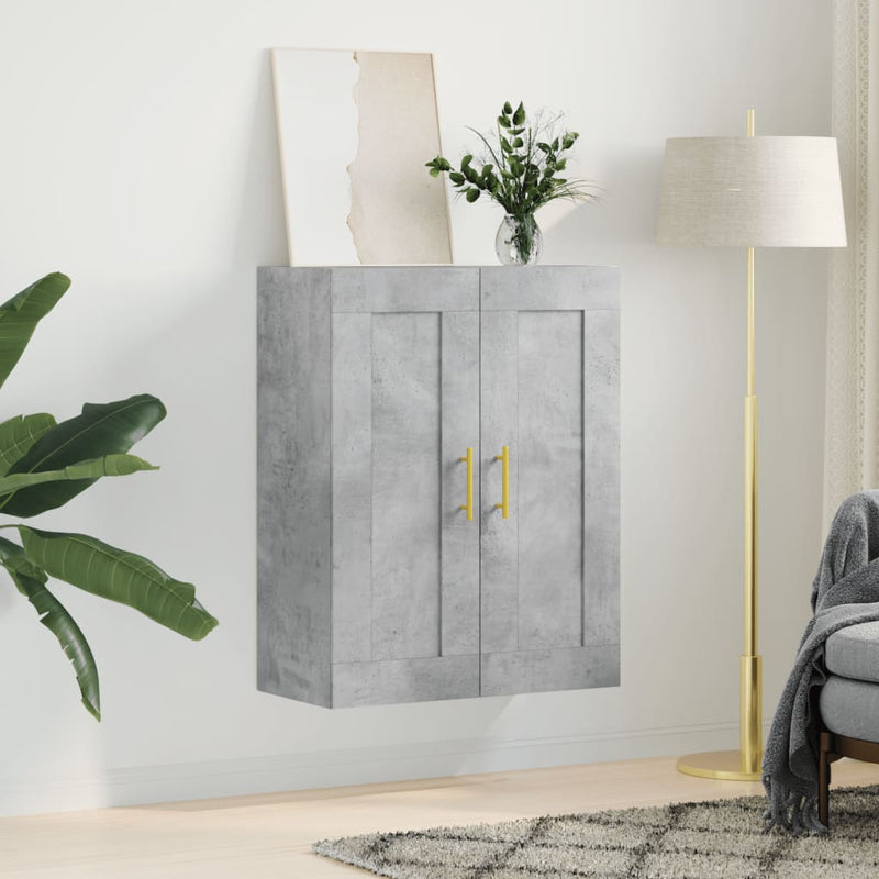 vidaXL betonszürke szerelt fa fali szekrény 69,5 x 34 x 90 cm