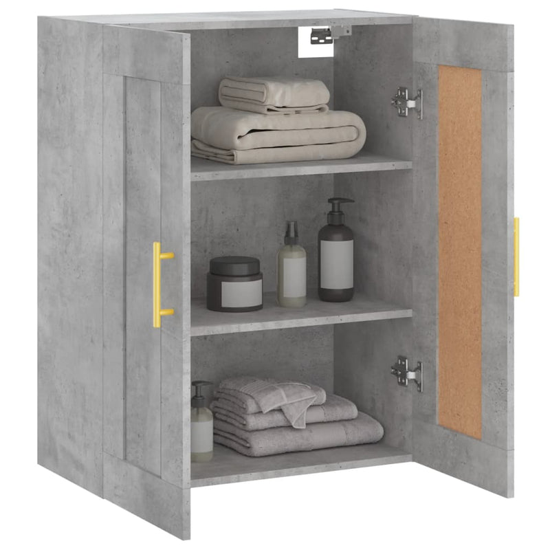 vidaXL betonszürke szerelt fa fali szekrény 69,5 x 34 x 90 cm