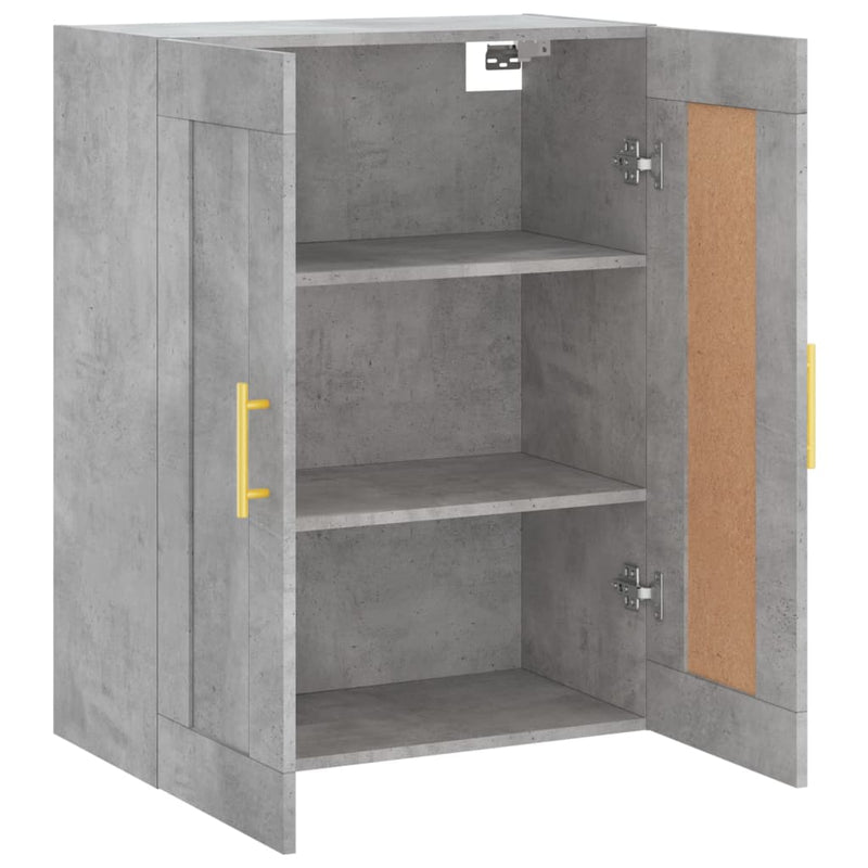 vidaXL betonszürke szerelt fa fali szekrény 69,5 x 34 x 90 cm
