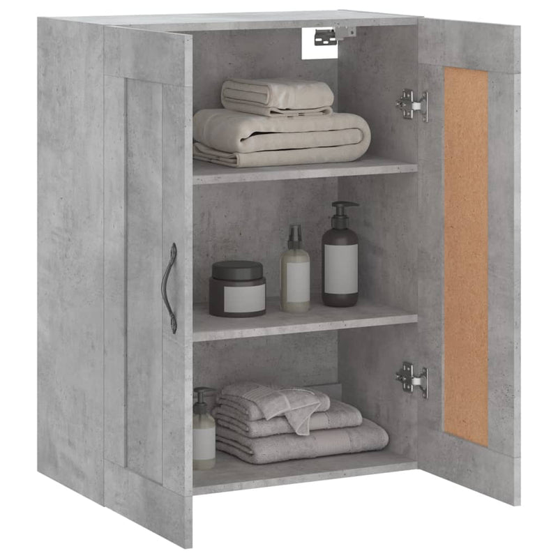 vidaXL betonszürke szerelt fa fali szekrény 69,5 x 34 x 90 cm
