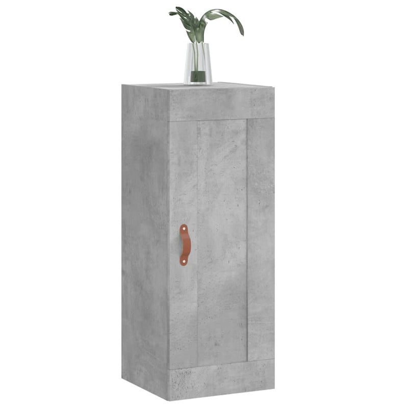 vidaXL betonszürke szerelt fa fali szekrény 34,5x34x90 cm