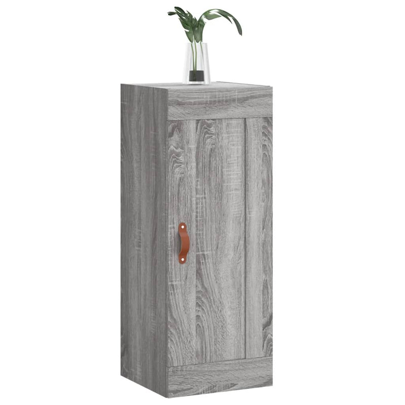 vidaXL szürke sonoma szerelt fa fali szekrény 34,5x34x90 cm