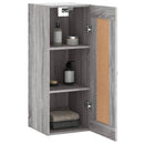vidaXL szürke sonoma szerelt fa fali szekrény 34,5x34x90 cm