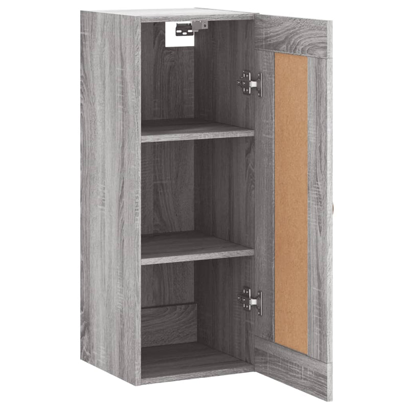 vidaXL szürke sonoma szerelt fa fali szekrény 34,5x34x90 cm