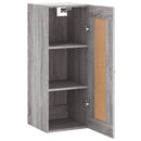 vidaXL szürke sonoma szerelt fa fali szekrény 34,5x34x90 cm