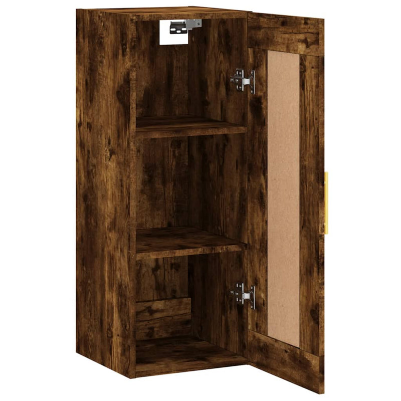 vidaXL füstös tölgy színű szerelt fa fali szekrény 34,5 x 34 x 90 cm