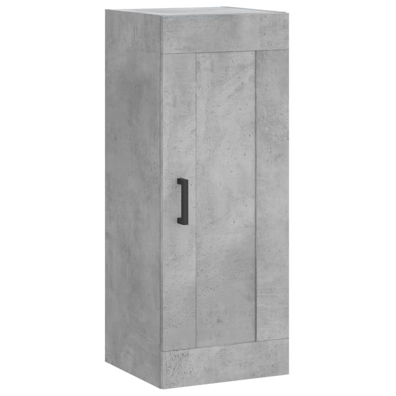vidaXL betonszürke szerelt fa fali szekrény 34,5x34x90 cm