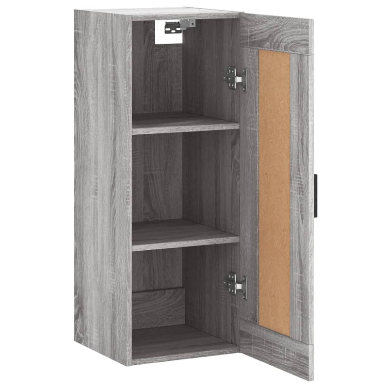 vidaXL szürke sonoma szerelt fa fali szekrény 34,5x34x90 cm
